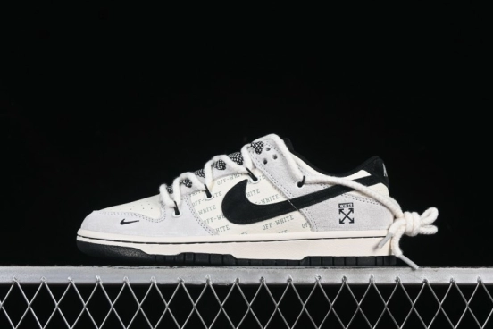 Nike SB Dunk Low OFF-WHITE Collaboration Strap Anniversary Edition Customized Low-Top Casual Skate Shoes - YX5066-225