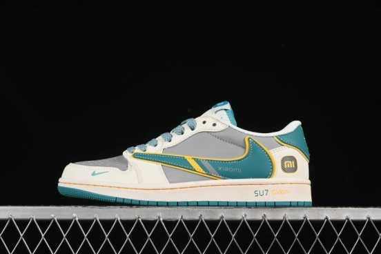 Nike Travis Scott x Fragment Design x Air Jordan 1 Low OG SP AJ1 Collaboration Sneakers in Gulf Blue - XX3168-163