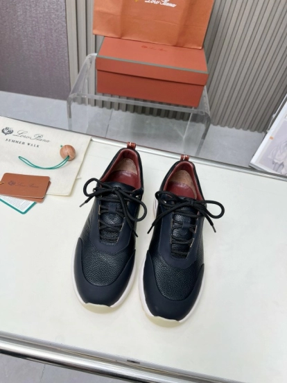 2024 Men Le Parmentier Black Leather Silk Outdoor Casual Hiking Shoes MJ00350