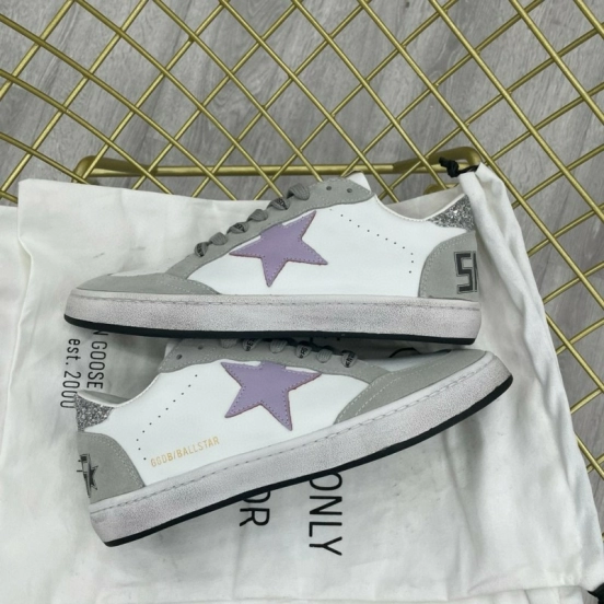 2024 Unisex GGDB White Purple Grey Leather Suede Low Top Sneakers MJ00260