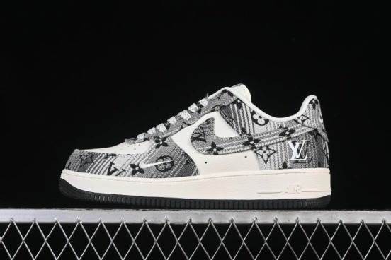 Nike Air Force 1 '07 Low LV Collaboration Gray Floral Canvas Casual Sneakers - DF0188-077