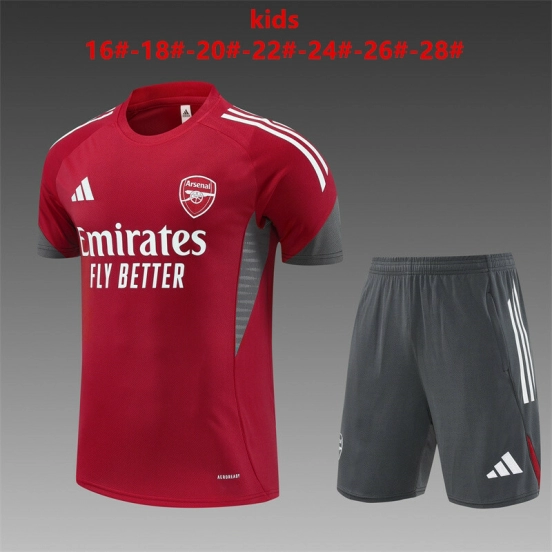 25/26 Kids Arsenal Red Short Sleeve Jersey+Shorts