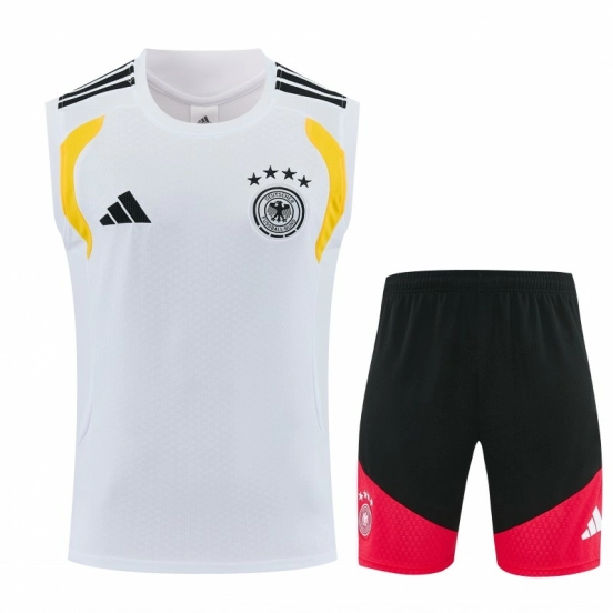 26/27 Germany White  Sleeveless Training Vest +Shorts Set