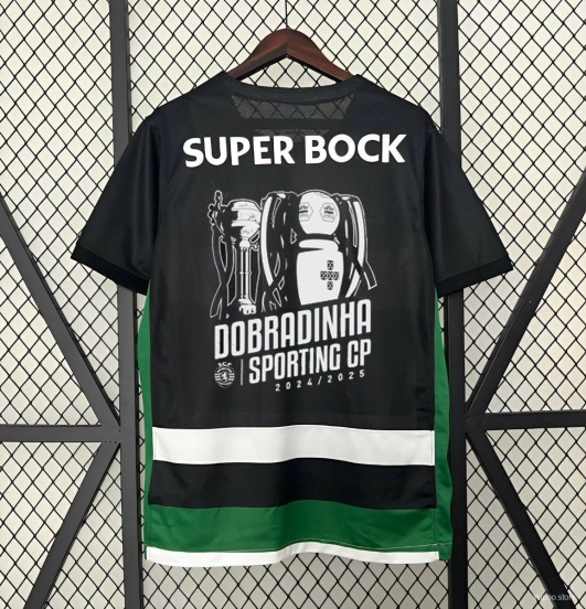 24/25 Sporting Lisbon Home Jersey With 2 Champion Winner Printing