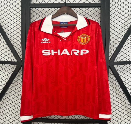 92/94 Retro Long Sleeve Manchester United Home Jersey