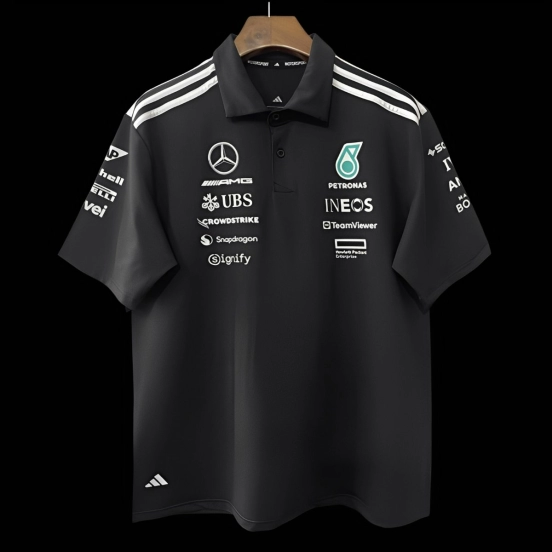 2026 F1 Mercedes-AMG Petronas F1 Team Black Polo Shirt