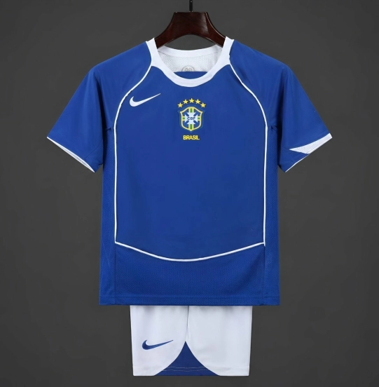 Retro 2004 Kids Brazil Away Jersey